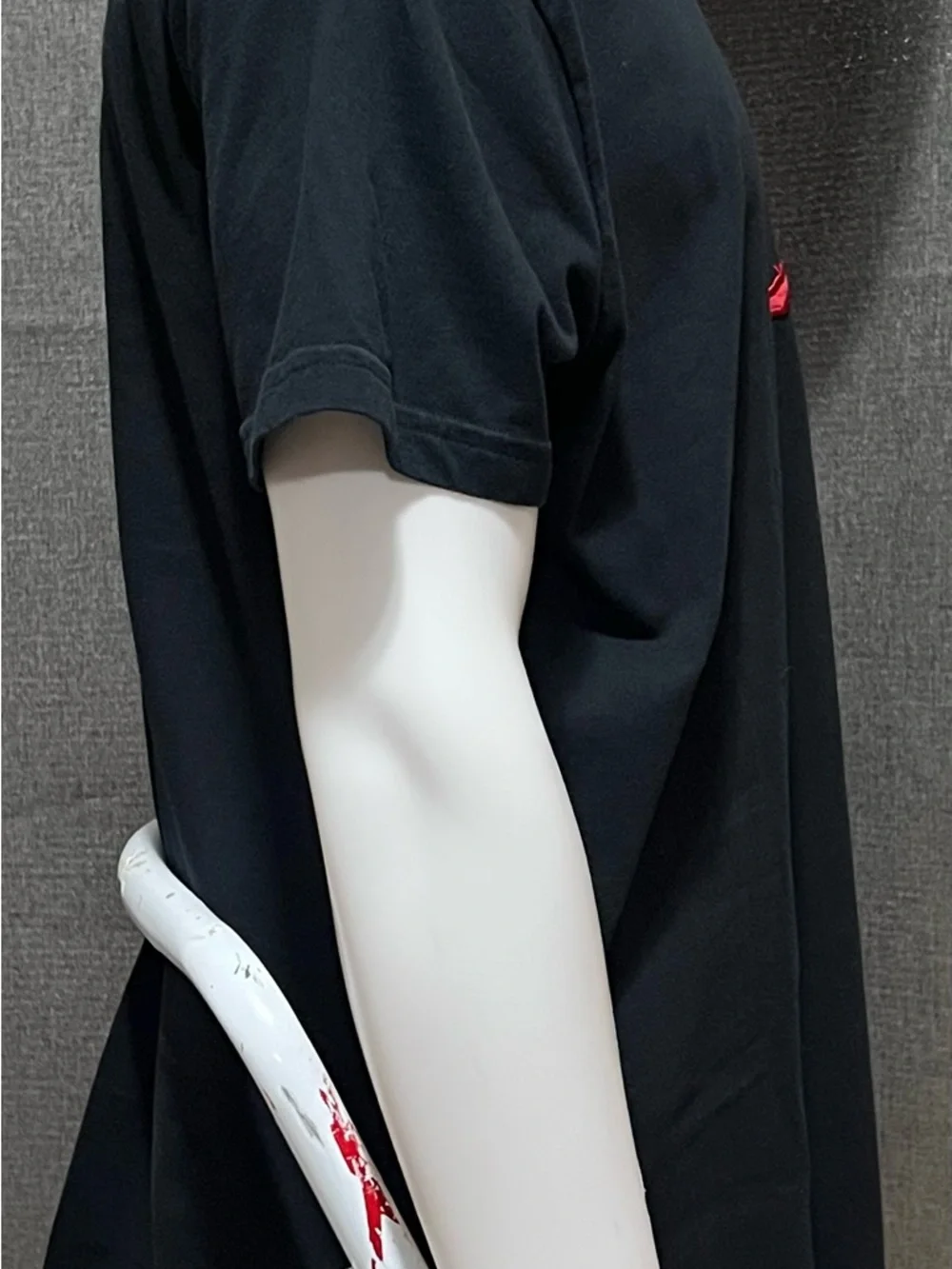 Jordan Men's Black Short Sleeve V-Neck Tee with Red Jumpman and Gray Accent - Picture 3 of 8